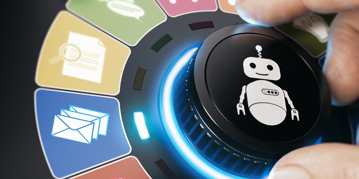 Mit einem Drehknopf werden bestimmte Robotic Process Automation Anwendungen eingestellt